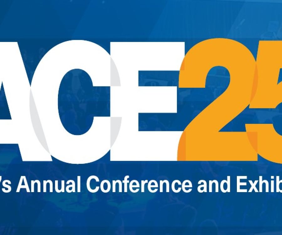 ACE25 logo for CIPP's Annual Conference and Exhibition with white and gold text on a blue background.